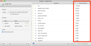  کد XPath و پسوند Scraper Chrom در گوگل کی ورد پلنر